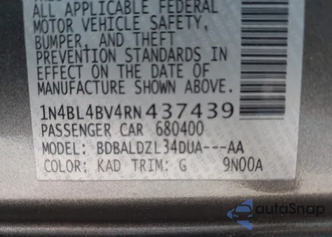 2024 Nissan Altima S Fwd z USA, uszkodzony, nr VIN 1N4BL4BV4RN437439
